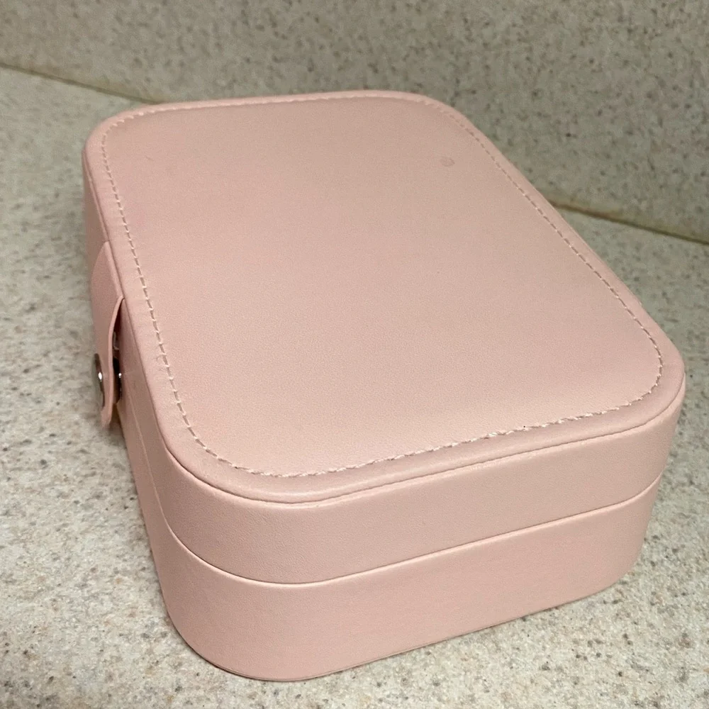 Soft Pink Travel Jewelry Box Organizer Case | Compact Storage Holder